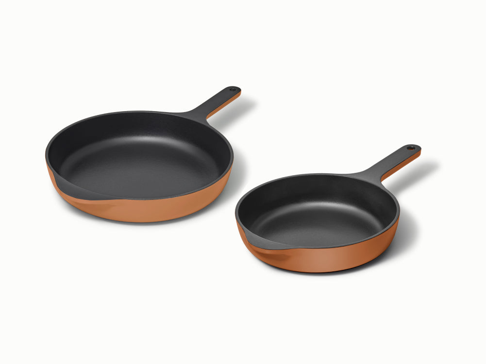 Enameled Cast Iron Skillet Duo