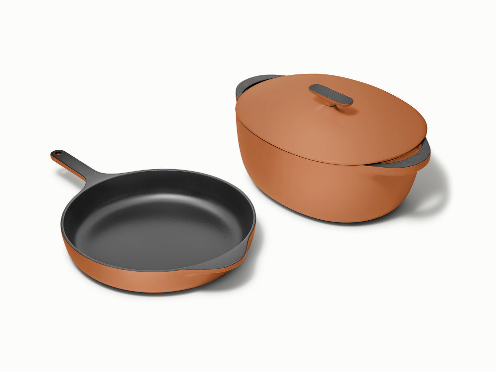 Large Enameled Cast Iron Duo
