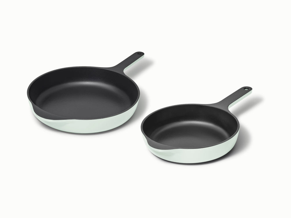 Enameled Cast Iron Skillet Duo