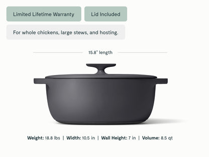 Cast Iron Oval Dutch Oven with Lid