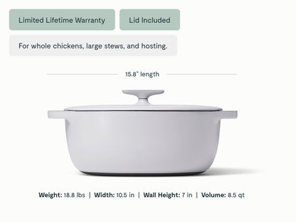 Cast Iron Oval Dutch Oven with Lid