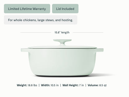 Cast Iron Oval Dutch Oven with Lid