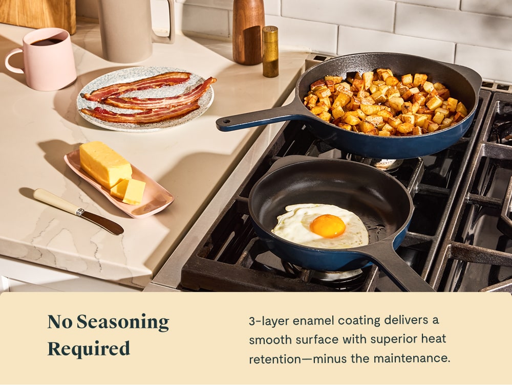 Enameled Cast Iron Skillet Trio