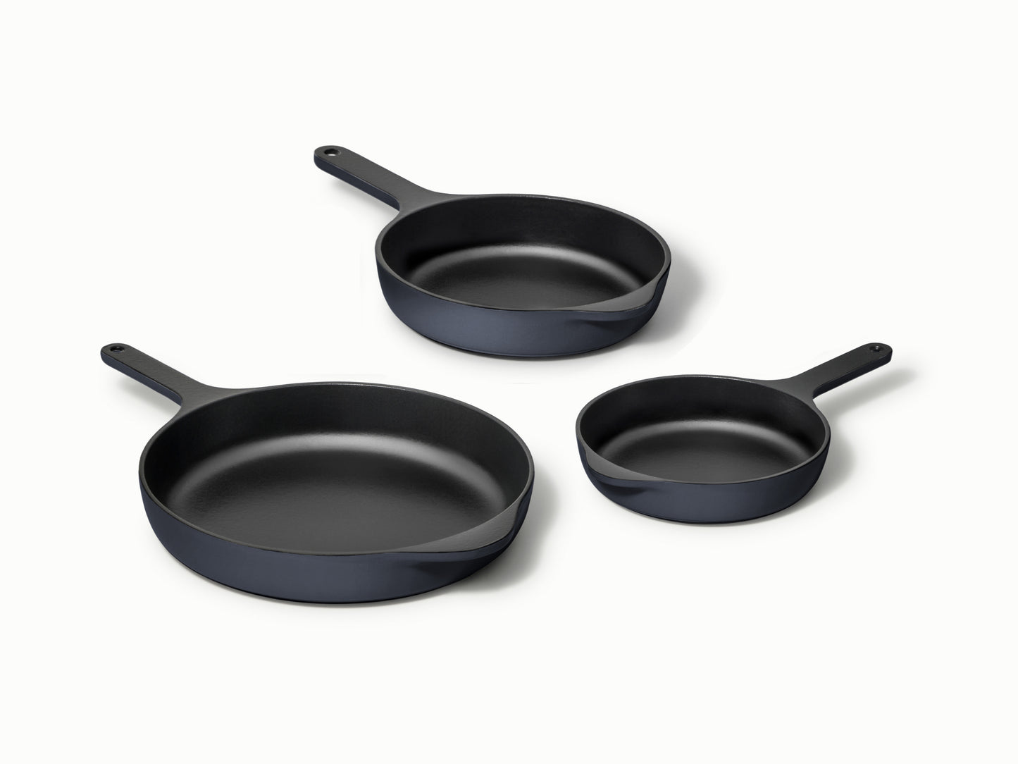 Enameled Cast Iron Skillet Trio
