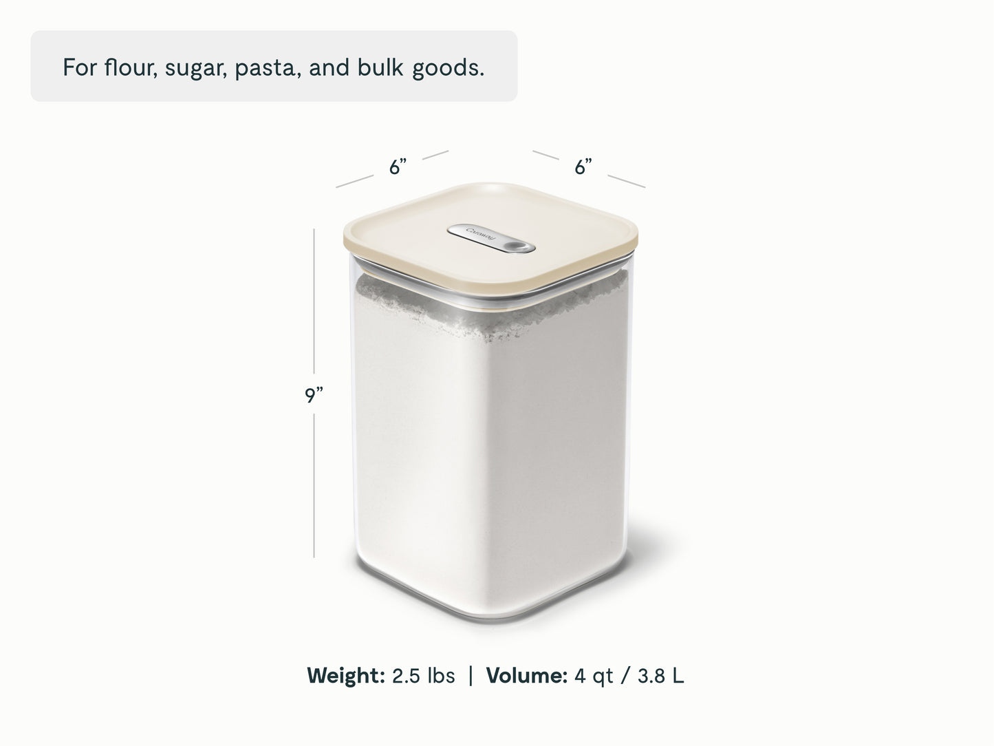 3.8 L Large Glass Airtight Container