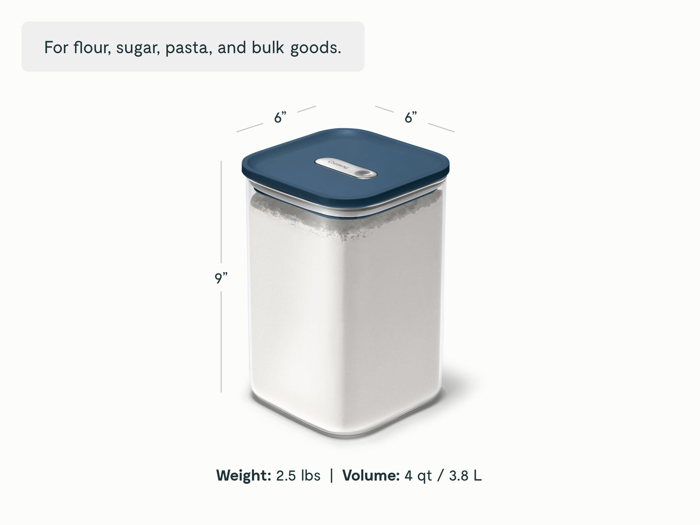 3.8 L Large Glass Airtight Container