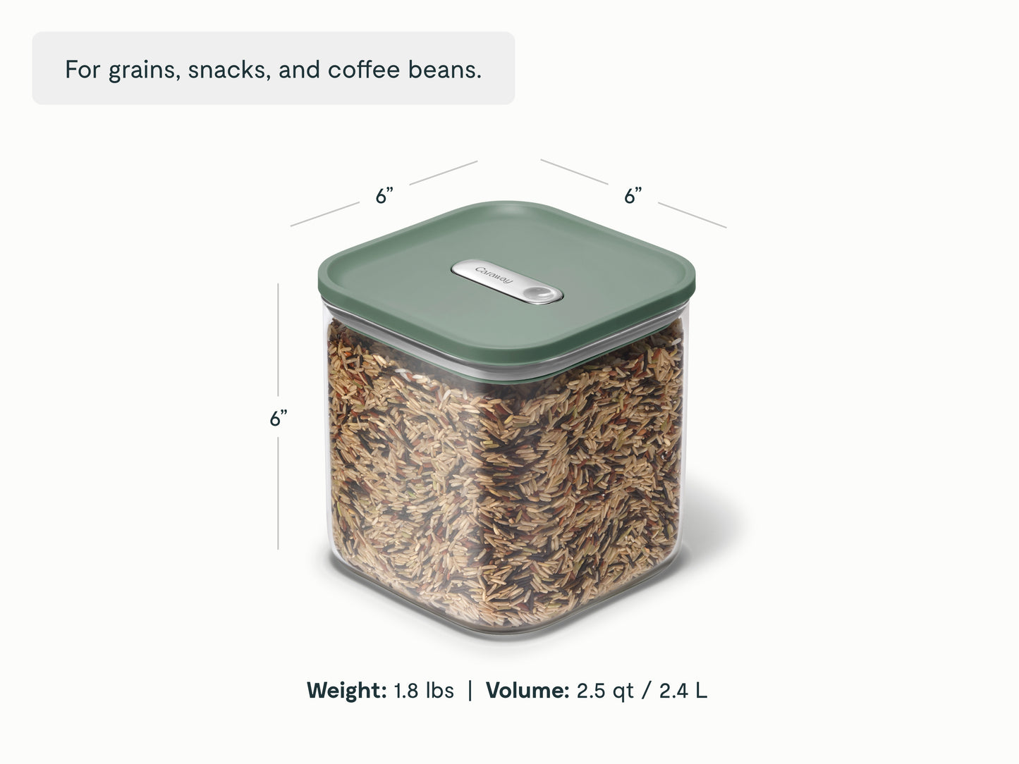 2.4 L Medium Glass Airtight Container