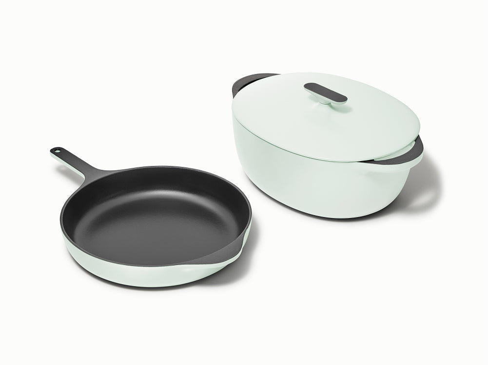 Large Enameled Cast Iron Duo